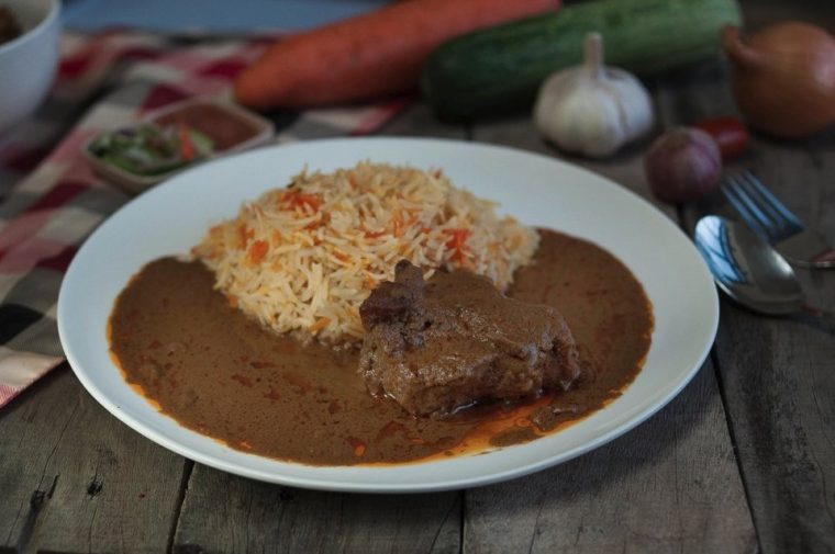 nasi beriani kambing @ bunga & tembok