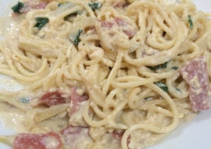 Lemon Yogurt Salted Egg Spaghetti Carbonara