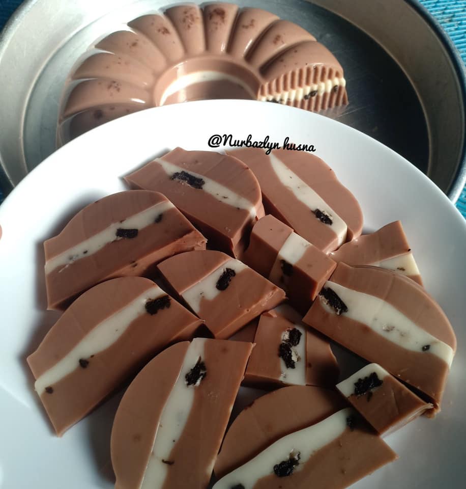 Puding Milo Oreo bertabur biskut
