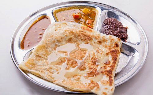 Roti canai susu lembut dengan susu