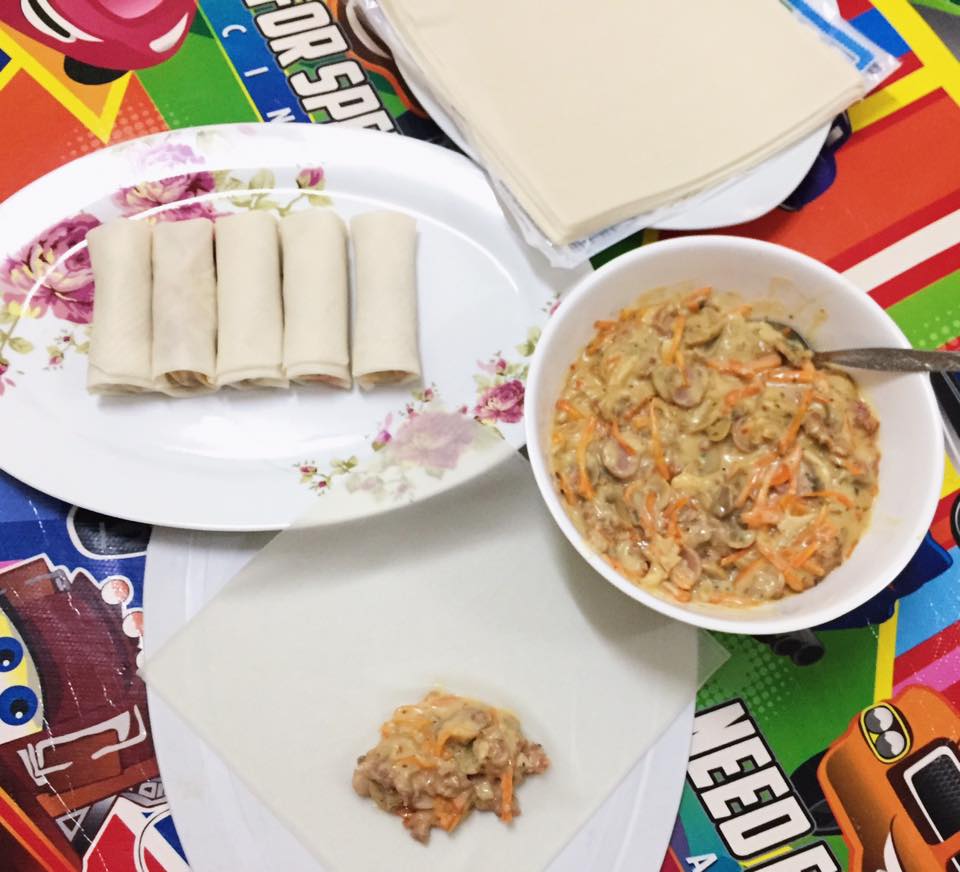 popia cendawan cheese