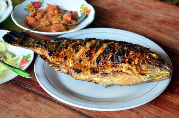 Ikan Kerisi Bakar sedia dihidang
