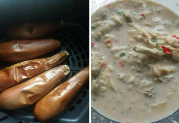 Terung bakar dengan air asam pedas