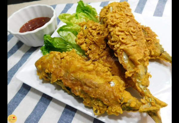 Ikan goreng celup tepung rangup