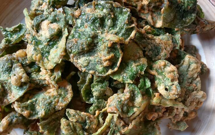 Bayam Brazil celup tepung yang rangup