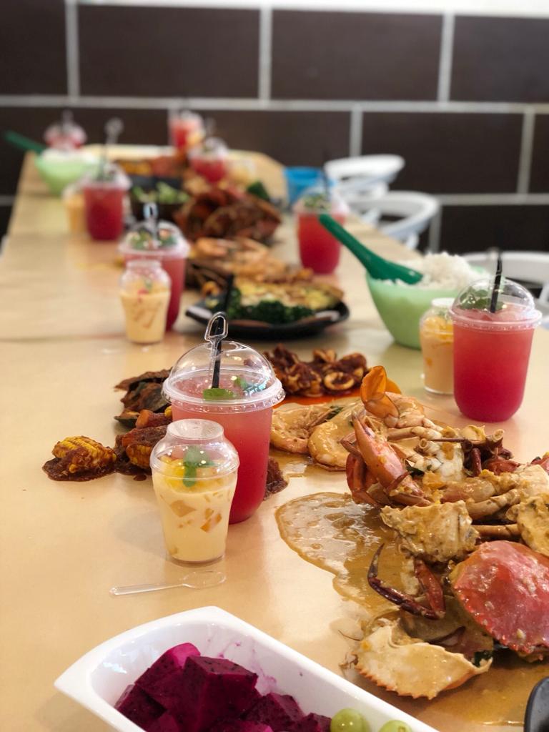 Sotong goreng dan hidangan laut Cengkerang