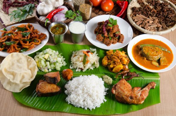 Sajian nasi daun pisang di Kanna Curry House, Petaling Jaya