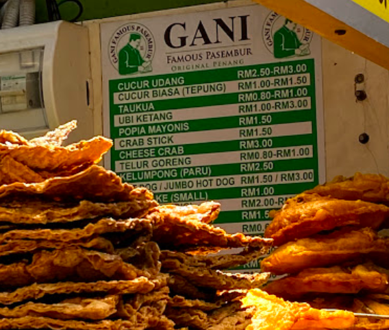 Papan tanda harga pasembur di GANI Famous Pasembur