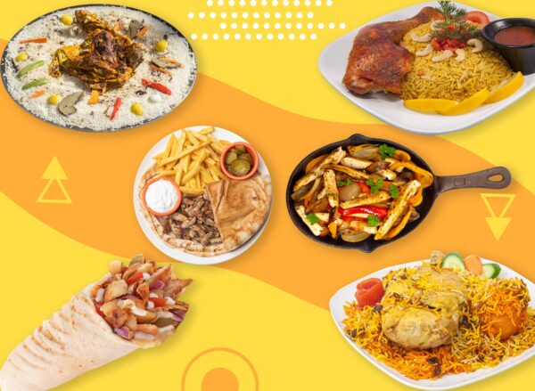 Hidangan shawarma Arab di Shawarma Damascus