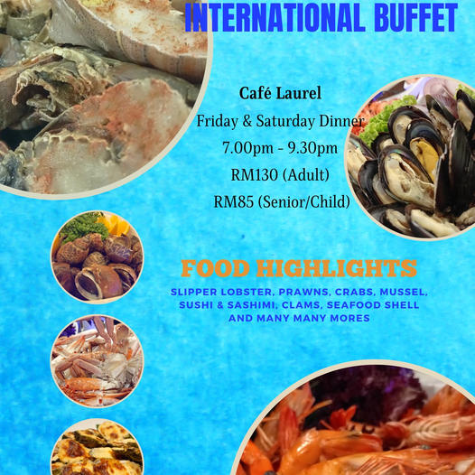 Sajian buffet di Evergreen Laurel Hotel