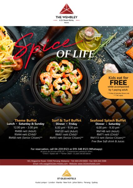 Hidangan buffet di The Wembley Penang