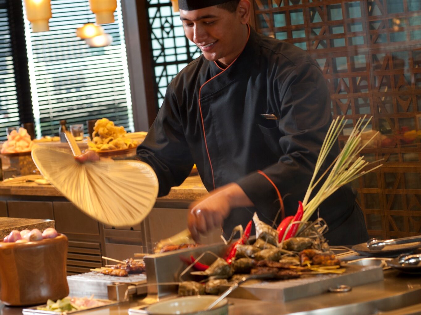 Sajian buffet di DoubleTree by Hilton