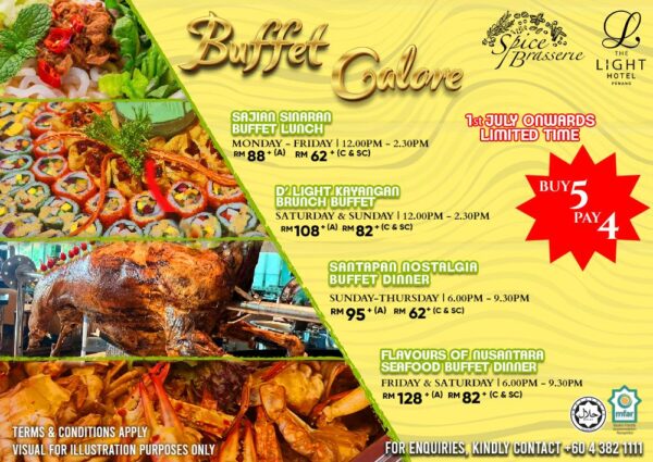 Variasi buffet di The Light Hotel Penang