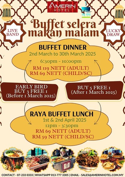 Suasana buffet Ramadhan di Amerin Hotel Johor Bahru