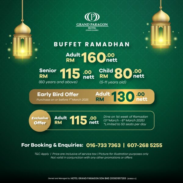 Hidangan buffet Ramadhan di Grand Paragon Hotel