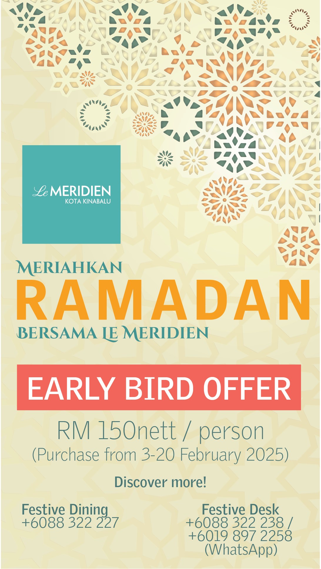 Hidangan buffet Ramadhan di Le Meridien Kota Kinabalu