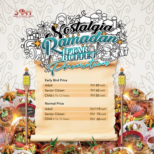 Hidangan buffet Ramadhan di Sabah Oriental Hotel