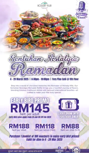 Hidangan buffet Ramadhan di Holiday Villa Johor Bahru