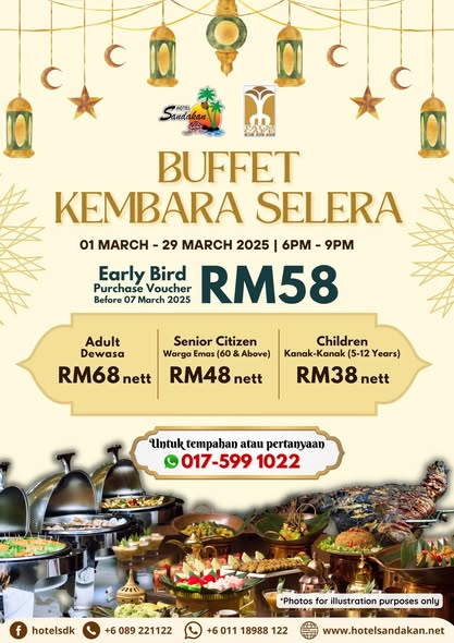 Hidangan buffet Ramadhan di Hotel Sandakan