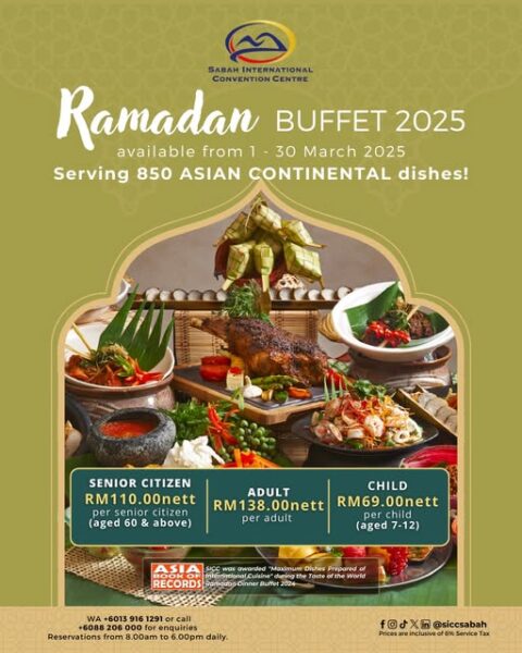 Hidangan buffet Ramadhan di Sabah International Convention Centre