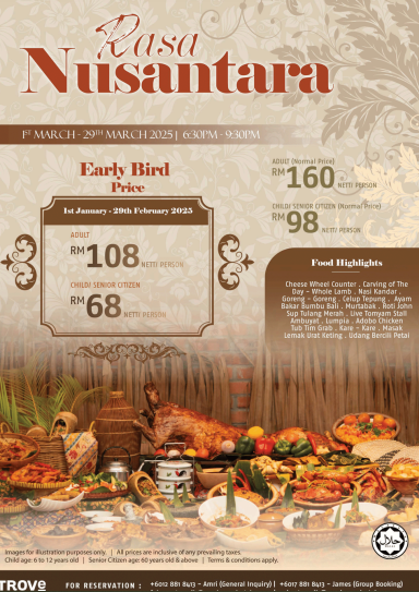 Hidangan buffet Ramadhan di TROVE Johor Bahru